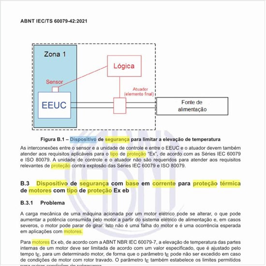 Qual é o dispositivo de segurança com base em corrente para proteção térmica de motores com tipo de proteção Ex eb?