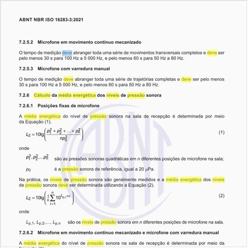 Como deve ser feito o cálculo da média energética dos níveis de pressão sonora?