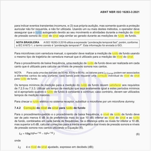 Como fazer a correção do nível do sinal para ruído de fundo?