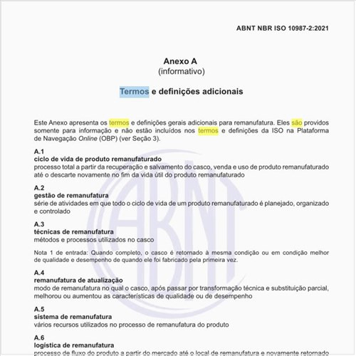 Quais são os termos e definições adicionais?