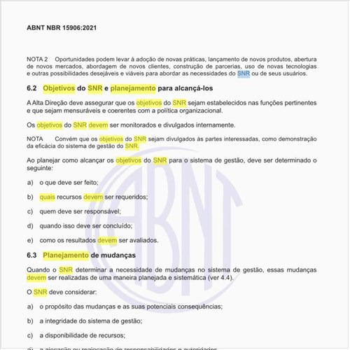 Quais devem ser os objetivos do SNR e o planejamento para alcançá-los?