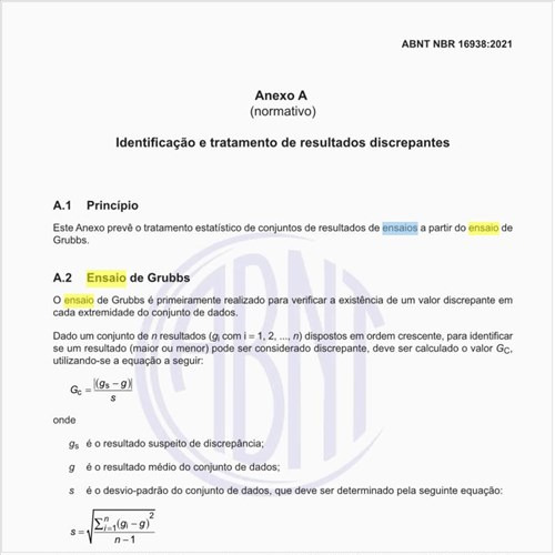 Por que realizar o ensaio de Grubbs?