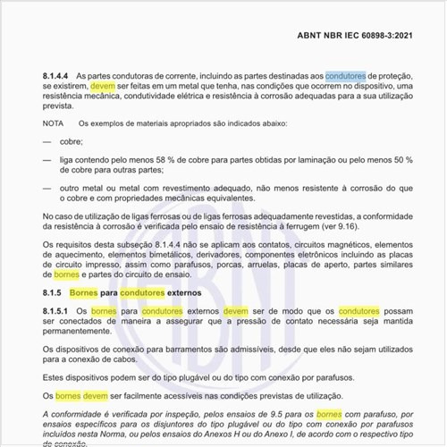 Como devem ser os bornes para condutores externos?