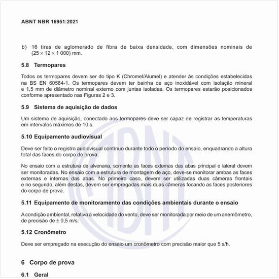 Qual deve ser o posicionamento dos termopares no ensaio?