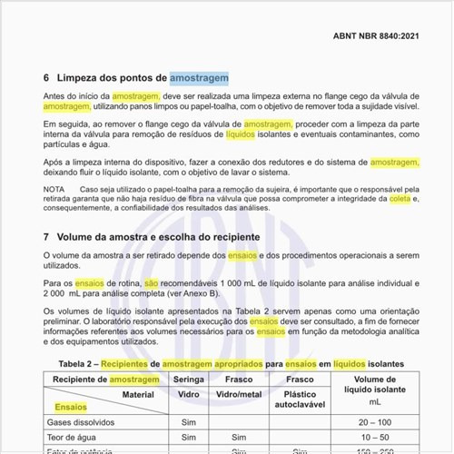 Quais são os recipientes de amostragem apropriados para ensaios em líquidos isolantes?