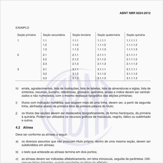 Na  numeração progressiva de um documento, quais são as regras gerais a serem consideradas para as alíneas?