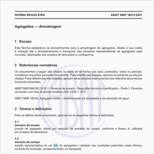 O que é um lote de agregado?