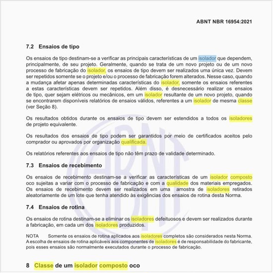 Qual é a classe de um isolador composto oco?