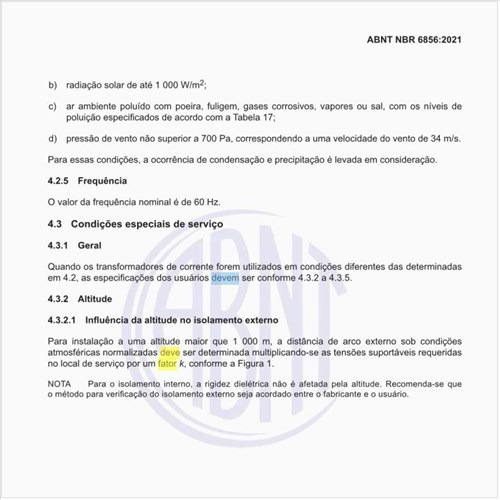 Qual deve ser o fator de correção da altitude?
