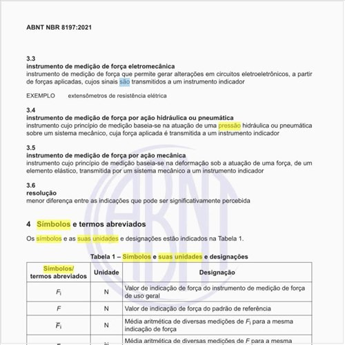 Quais são os símbolos e suas unidades, e designações?