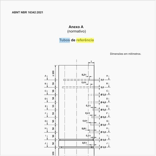 Como deve ser o tubo de referência para verificação de ajuste do sistema de medição IRIS?