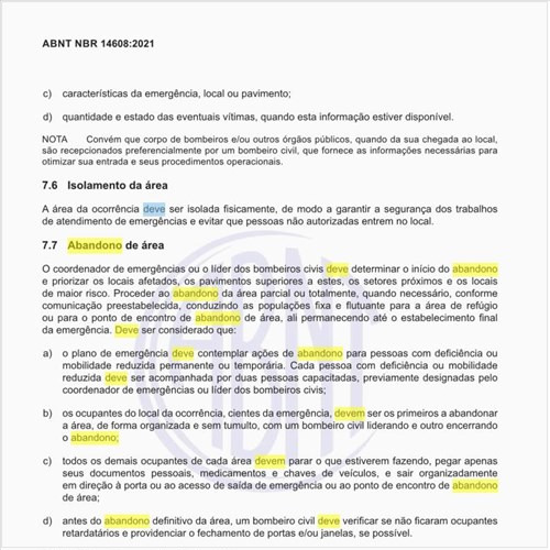 Como deve ser executado o abandono de área?