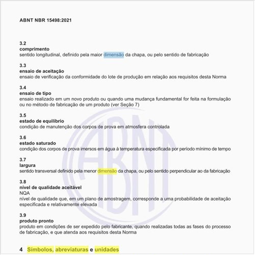 Quais são os símbolos, abreviaturas e unidades usadas nessa norma?