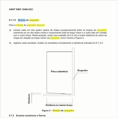 Como deve ser executada a medida do esquadro das chapas?