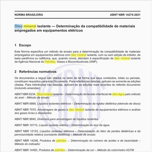 Como pode ser definido o óleo mineral isolante?