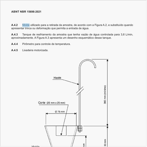 Como deve ser o molde para o ensaio de refino de grão?