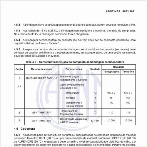 Quais são as características físicas do composto da blindagem semicondutora?