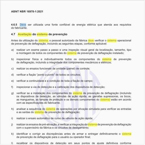 Como deve ser feita a aceitação do sistema de prevenção?
