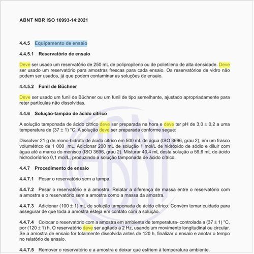 Qual deve o equipamento de ensaio?