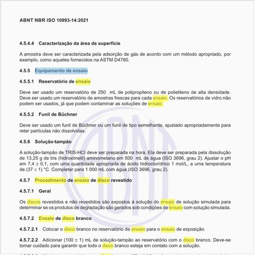 Qual é o procedimento de ensaio de disco revestido?