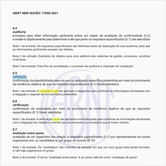 Como pode ser definida a validação e a verificação?