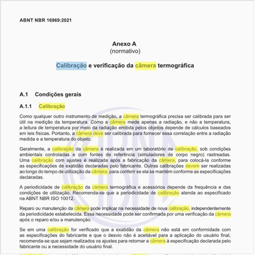 Como deve ser feita a calibração da câmera termográfica?