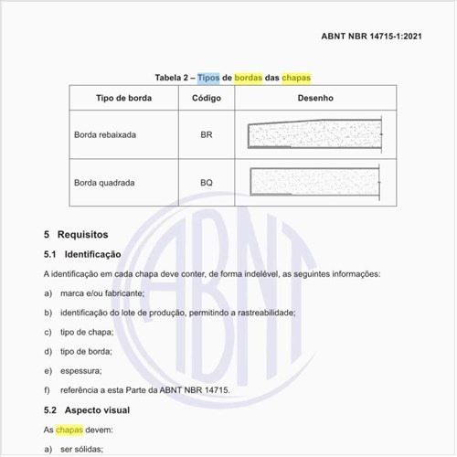 Quais são os tipos de bordas das chapas de gesso para drywall?