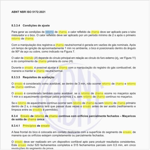 Quais são os princípios do ensaio de retorno de chama contínua?