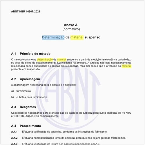 Como deve ser executada a determinação de material suspenso?