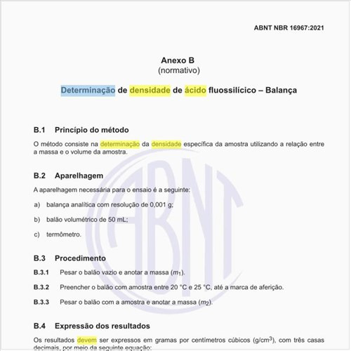 Como deve ser feita a determinação de densidade de ácido fluossilícico – balança?