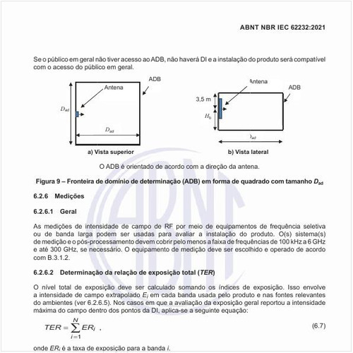 Como devem ser feitas as medições da total exposure ratio – TER (razão de exposição total) gerais?