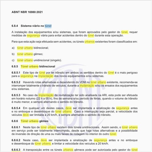 Como deve ser feita a segurança na implantação do túnel urbano bidirecional?