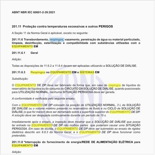 Como evitar os respingos no equipamento EM e sistemas EM?
