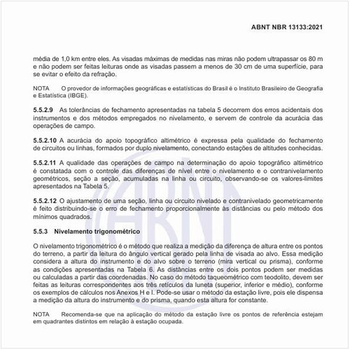 Quais são as condições para o nivelamento trigonométrico?