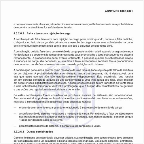 Quando pode ocorrer a falta a terra com rejeição de carga?