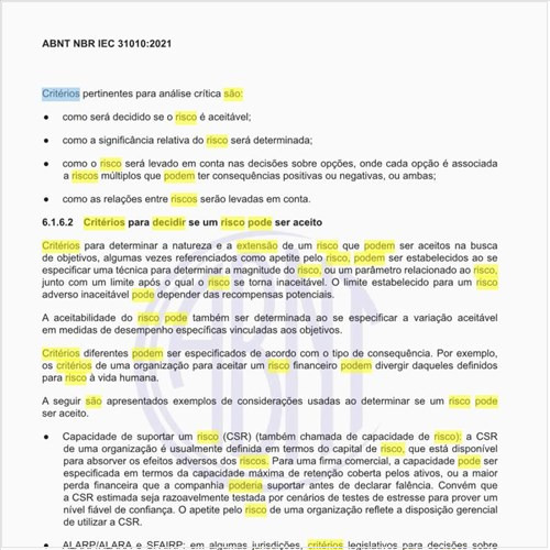 Quais são os critérios para decidir se um risco pode ser aceito?