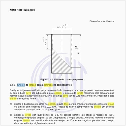 Como deve ser realizado o ensaio de torção para a retirada de componentes?