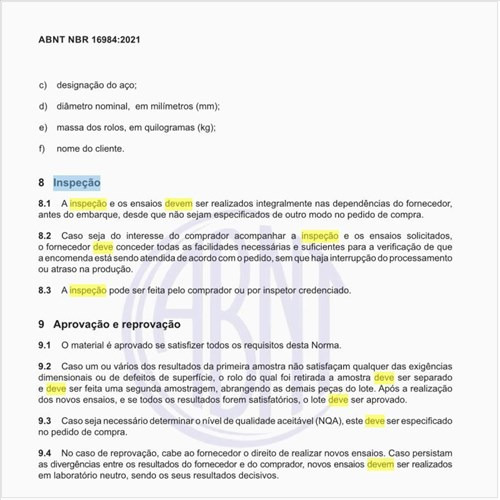 Como deve ser realizada a inspeção nos produtos?