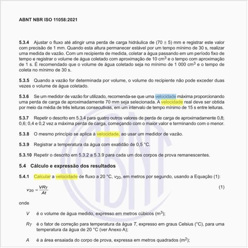 Como calcular a velocidade de fluxo?
