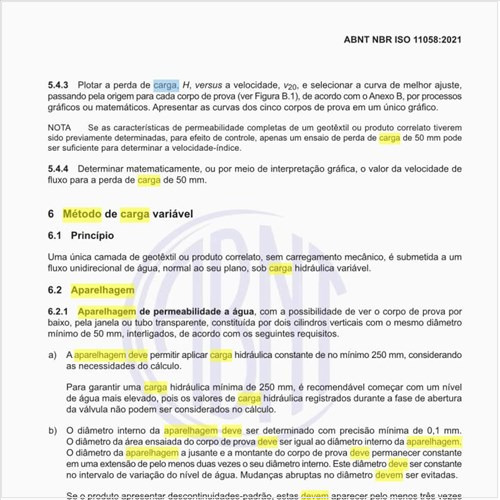 Qual deve ser a aparelhagem para método de carga variável?