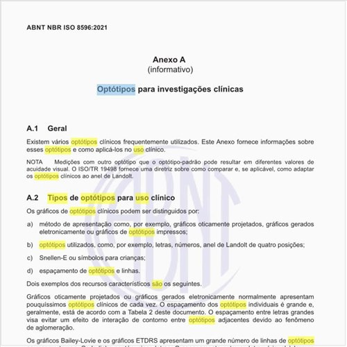 Quais são os tipos de optótipos para uso clínico?