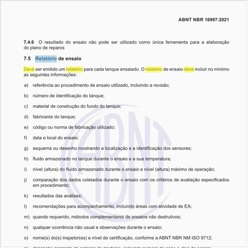 O que deve ser incluído no relatório de ensaio?