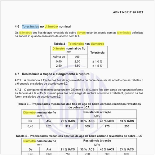 Quais devem ser tolerâncias no diâmetro nominal?