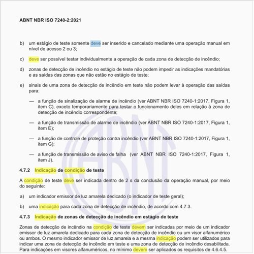 Como deve ser a indicação de condição de teste?