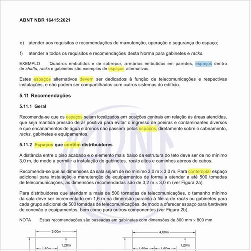 Como devem ser os espaços que contêm distribuidores?