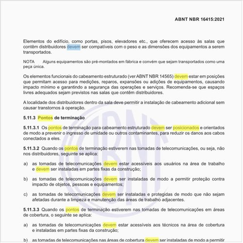 Onde devem ser posicionados os pontos de terminação?