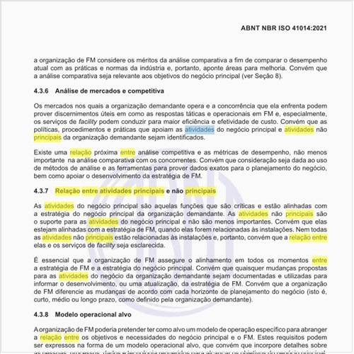 Qual é a relação entre atividades principais e não principais?
