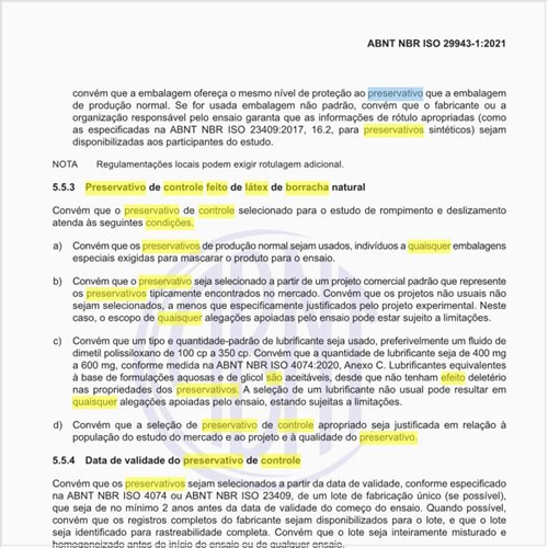 Quais são as condições que devem atender o preservativo de controle feito de látex de borracha natural?