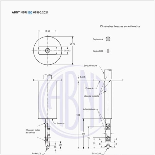 Qual é o dedo-padrão de ensaio (de acordo com a IEC 60529)?