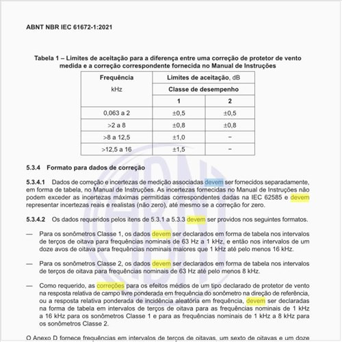 Quais devem ser as correções para uso durante os testes periódicos?